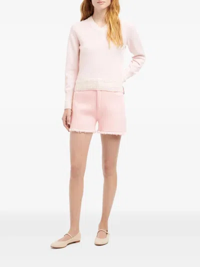 Barrie Jersey Cuello V Rosa In White