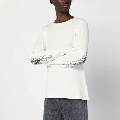Basketcase Gallery White Cotton Crewneck Sweater In White
