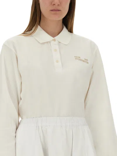Baum Und Pferdgarten Jeanne Long-sleeve Polo Shirt In White