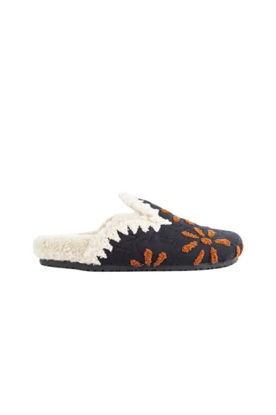 Baziszt Nours Floral-embroidered Slippers In Multi