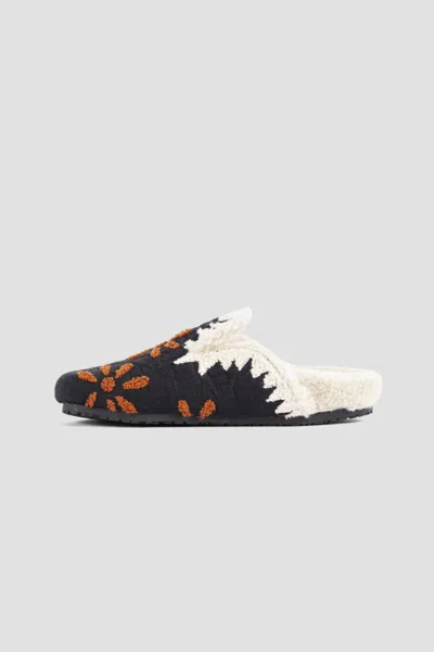 Baziszt Nours Floral-embroidered Slippers In Multi