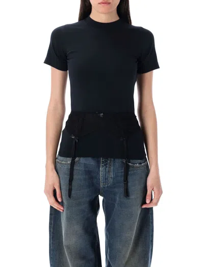 Balenciaga Faded Lingerie T-shirt In Black