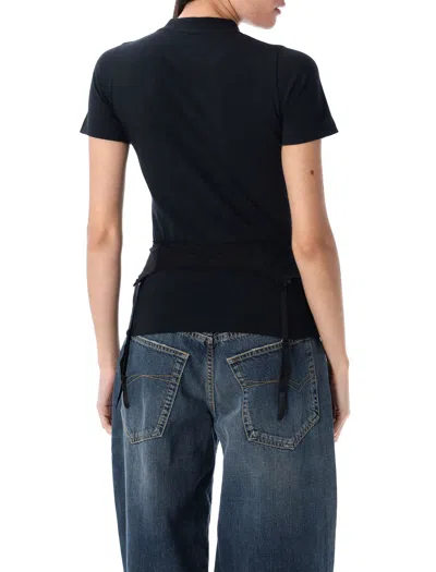 Balenciaga Faded Lingerie T-shirt In Black