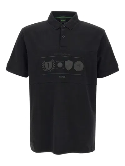 Hugo Boss Boss Cotton Polo Shirt In Black