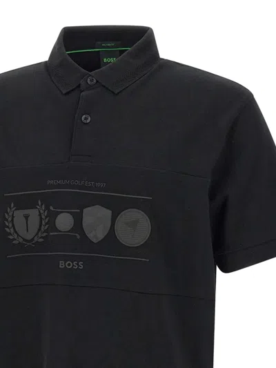Hugo Boss Boss Cotton Polo Shirt In Black