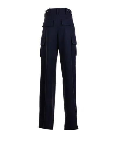 Bottega Veneta High Waist Cargo Trousers Featuring Pockets In Black