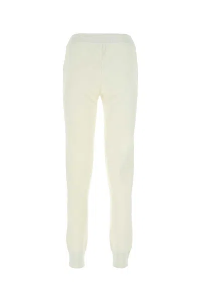 Bottega Veneta Elastic Waistband Wool Blend Joggers In White