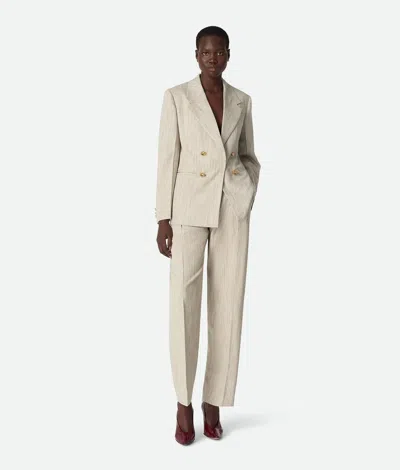 Bottega Veneta Melange Sand Viscose Blend Blazer In Neutral