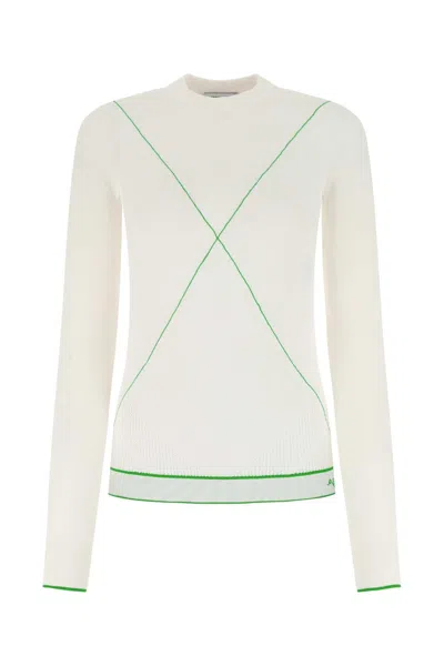 Bottega Veneta Contrasting Seams Sweater In White