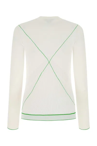 Bottega Veneta Contrasting Seams Sweater In White
