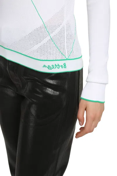 Bottega Veneta Contrasting Seams Sweater In White
