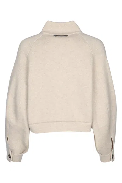 Brunello Cucinelli Cardigan Sweatshirt In Neutral