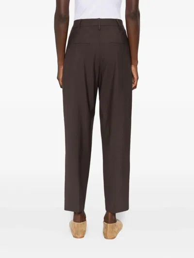 Brunello Cucinelli Tropical Wool Slouchy Pleat Pant In Brown