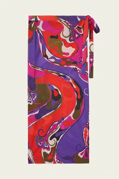 Pucci Orchidee-print Pareo Skirt In Multicolor In Multi
