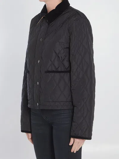 Burberry Cropped Quilted Jacket In Black