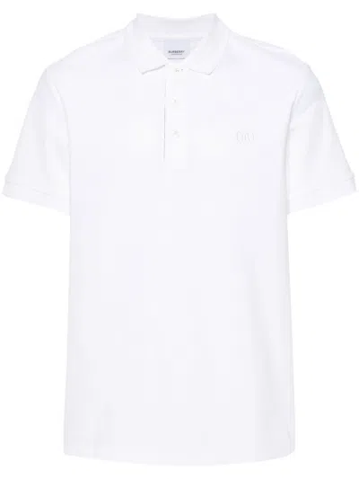 Burberry Eddie Shirt With Short Sleeves And Collar In White