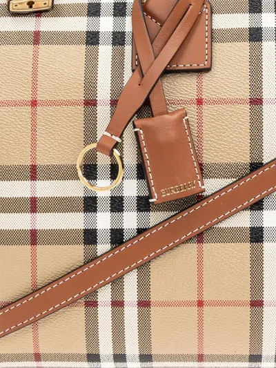 Burberry Checked Zipped Bowling Tote Bag