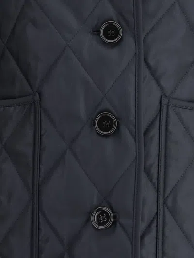 Burberry Women Quilted Jacket In Blue