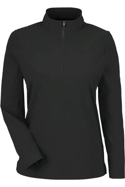 Devon & Jones Women's Crownlux Performance Windsor Welded Quarter-zip Pullover In Black