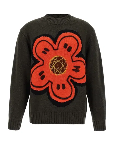 Kenzo Boke Flower Cotton Blend Sweater In Black
