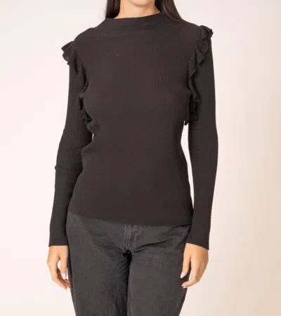Area Stars Labo Knit Long Sleeve Top In Black In Black