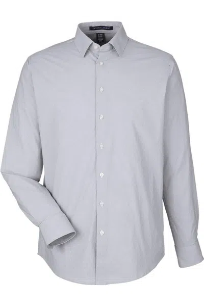Devon & Jones Crownlux Performance Microstripe Dress Shirt In Gray
