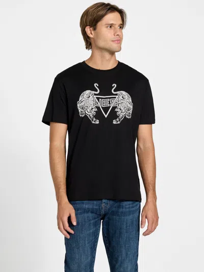 Guess Factory Neloa Printed Crewneck Tee In Black