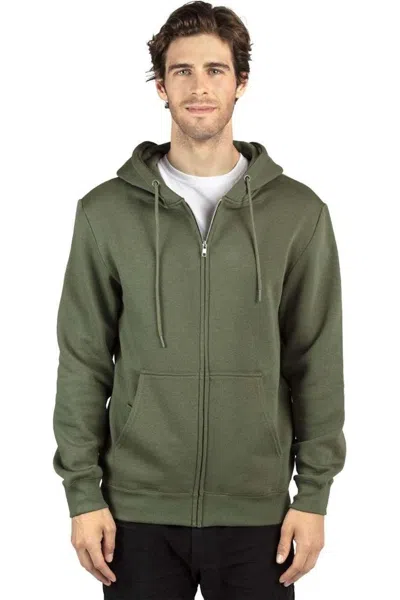 Threadfast Apparel Fleece Full-zip Hooded Sweatshirt In Green