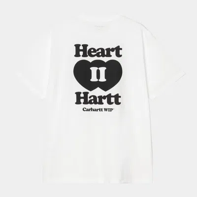Carhartt Wip Ss Heart Ii Hartt Tshirt In White