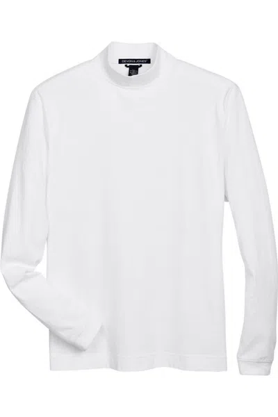 Devon & Jones Sueded Jersey Mock Neck T-shirt In White