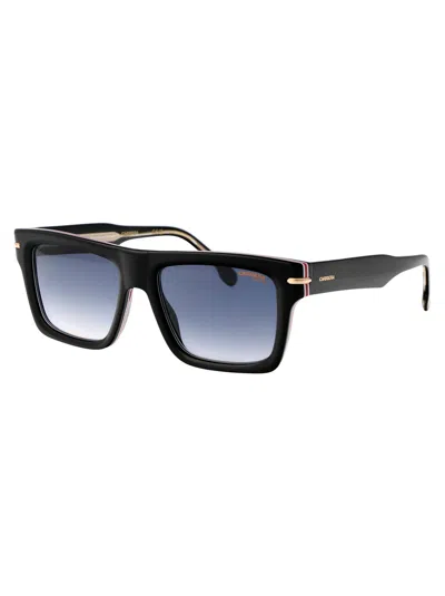 Carrera Striped Black Acetate Sunglasses In Blue