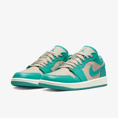 Jordan Air  1 Low Dc0774-131 Sneakers Women's Tropical Teal Beige Lifestyle Shoes In Blue