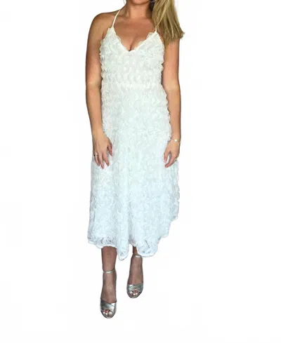 B.right Textured Tulle Midi Dress In White In Blue
