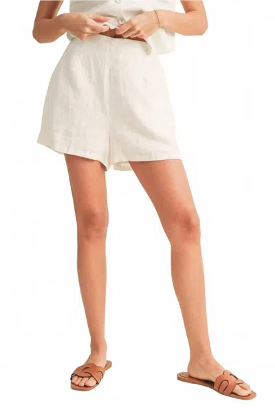 Miou Muse Morgan Linen Shorts In Off White In White