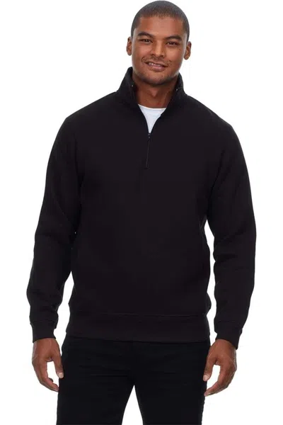 Threadfast Apparel Ultimate Fleece Quarter-zip Sweatshirt In Black