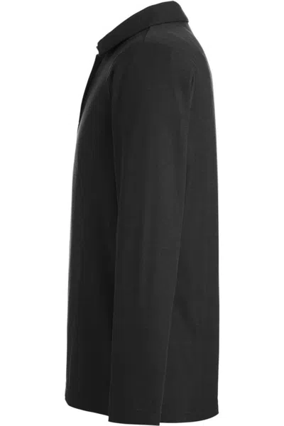 Core365 Fusion Chromasoft Long Sleeve Pique Polo In Black