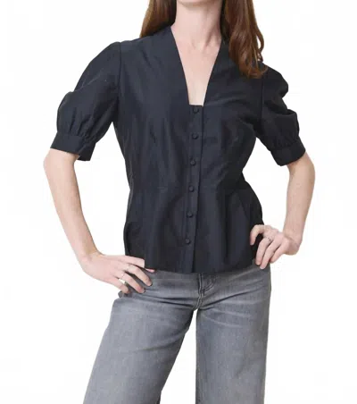 Go By Go Silk Somewhere In Time Blouse In Black In Black