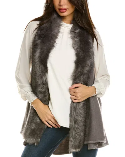 Surell Accessories Draped Vest In Gray
