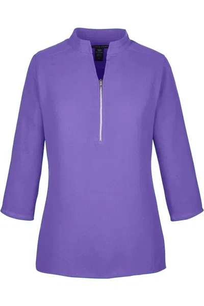 Devon & Jones Women's Perfect Fit Three-quarter Sleeve Crepe Tunic In Purple