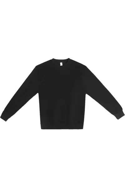 Lane Seven Pigment-dyed Crewneck Sweatshirt In Black