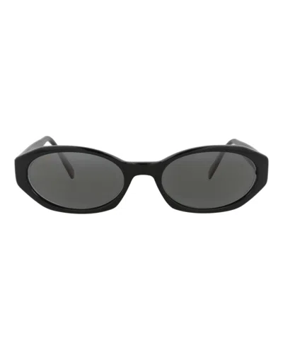 Maui Jim Round-frame Nylon Sunglasses In Black