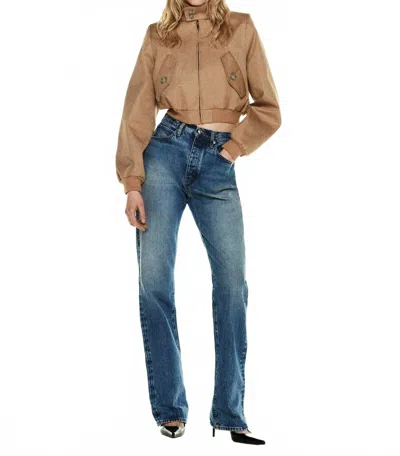 Frame Harrington Bomber Jacket In Camel In Multi