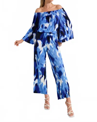 Joseph Ribkoff Relaxed Full Length Trousers In Blue In Multi