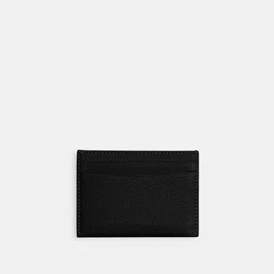 Coach Polished Pebble Leather Essential Card C In Black