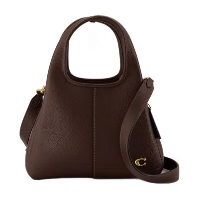 Coach Polished Pebble Leather Lana Shoulder Ba In Brown