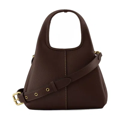 Coach Polished Pebble Leather Lana Shoulder Ba In Brown