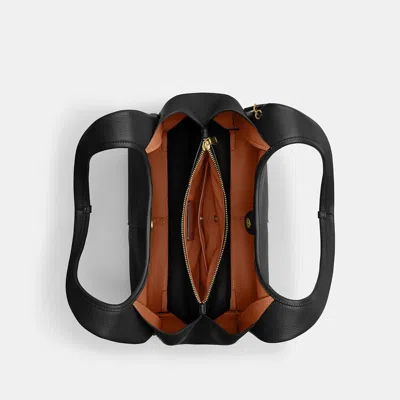 Coach Lane Grained Leather Shoulder Bag In Black