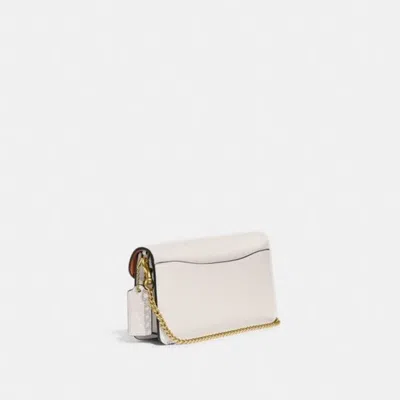 Coach Polished Pebble Leather Tabby Chain Clut In White