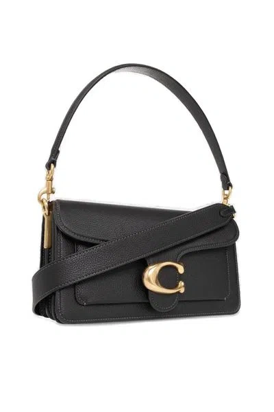 Coach Polished Pebble Leather Tabby Shoulder B In Black