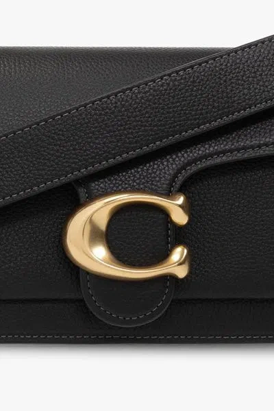 Coach Polished Pebble Leather Tabby Shoulder B In Black